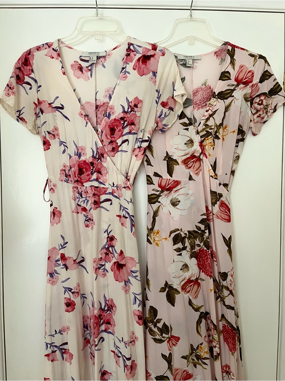 Bundle of two Floral Wrap Maxi Dresses - Pink Floral